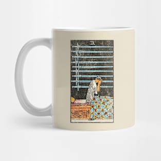 Nine of swords tarot card (distressed) Mug